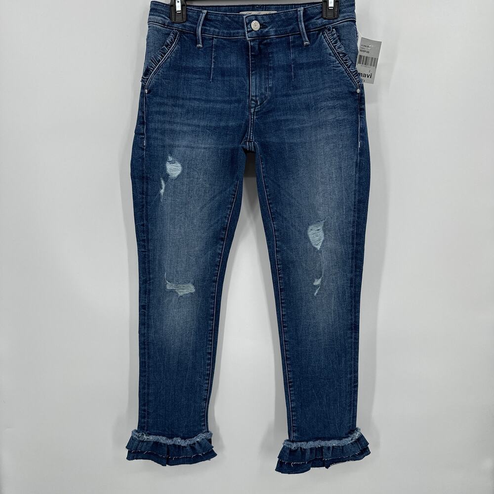 Mavi Distressed Ruffle Hemline Jeans Size 27 NWT